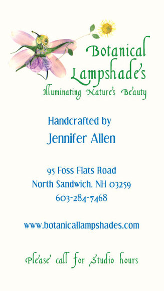 Botanical lampshades business card